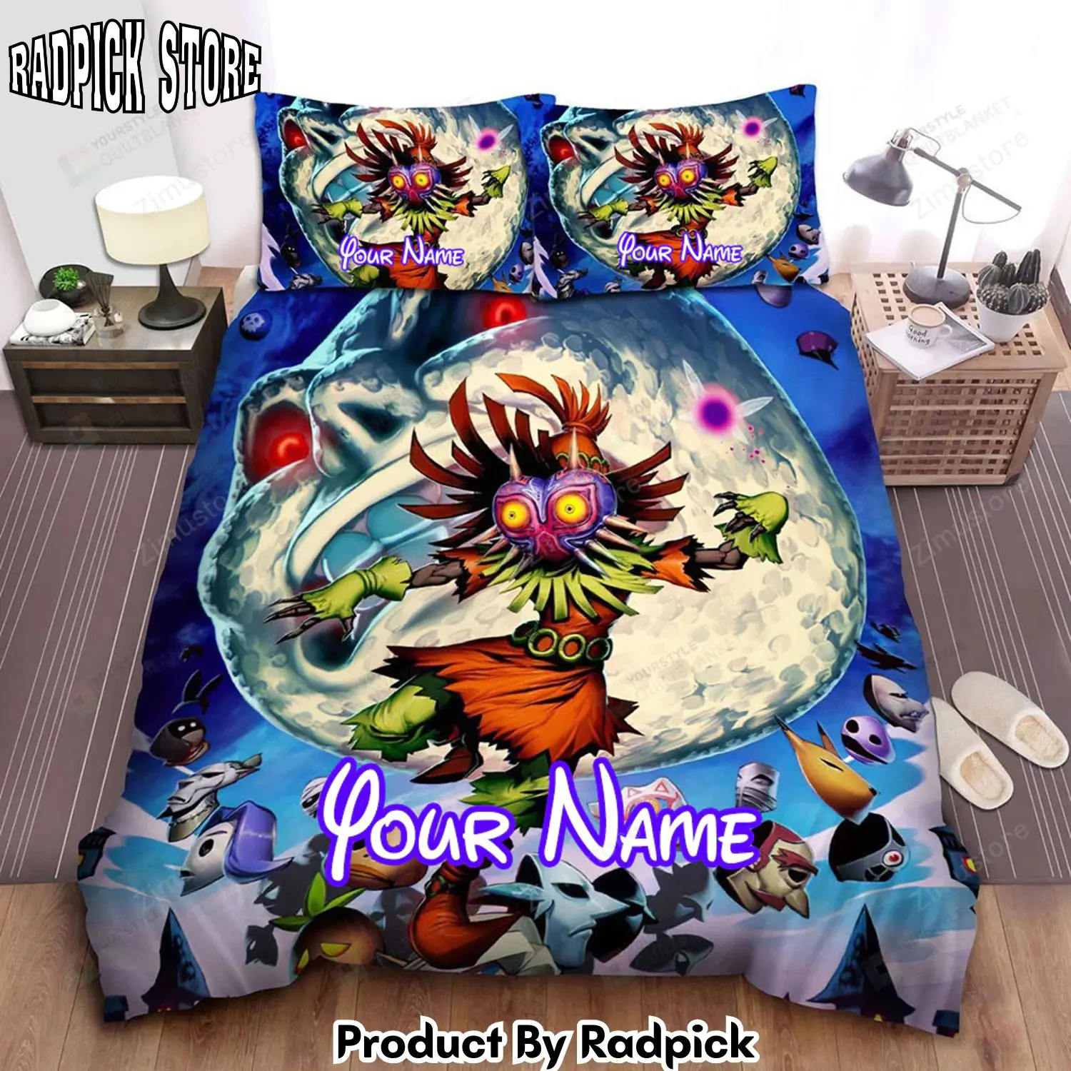 Radpick the legend of zelda skull kid supporting character digital art bed sheets spread comforter duvet cover personalized name bedding sets rp3271134